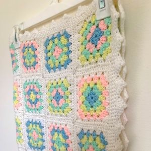 Baby Blanket crochet multicolor pink blue